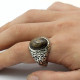 Tgürkiye-Anillo de Plata de Ley 925 para hombre, Gema natural, joyería punk, conjunto de festival, regalo - malaquita tienda 36