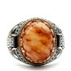 Anillo de Plata de Ley 925 con piedra de cuarzo Natural para hombre, joyería Punk turca Vintage, conjunto de joyas de tendencia, anillos de pareja, anillo para mujer - malaquita tienda 36