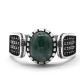 Anillo de Plata de Ley 925 con piedra de ágata de vegetación Natural para hombre y mujer, joyería de lujo hecha a mano, estilo Punk - malaquita tienda 36