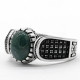 Anillo de Plata de Ley 925 con piedra de ágata de vegetación Natural para hombre y mujer, joyería de lujo hecha a mano, estilo Punk - malaquita tienda 36