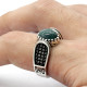 Anillo de Plata de Ley 925 con piedra de ágata de vegetación Natural para hombre y mujer, joyería de lujo hecha a mano, estilo Punk - malaquita tienda 36