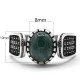 Anillo de Plata de Ley 925 con piedra de ágata de vegetación Natural para hombre y mujer, joyería de lujo hecha a mano, estilo Punk - malaquita tienda 36