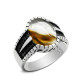 Anillo de plata de ley s925 con piedra Natural, estilo Punk turco, moda Retro, anillos de boda clásicos para hombres y mujeres - malaquita tienda 36