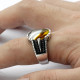 Anillo de plata de ley s925 con piedra Natural, estilo Punk turco, moda Retro, anillos de boda clásicos para hombres y mujeres - malaquita tienda 36