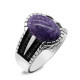 Anillo de Plata de Ley 925 con piedra de dragón púrpura para hombres y mujeres, joyería de boda, estilo Punk turco Original, exquisito - malaquita tienda 36
