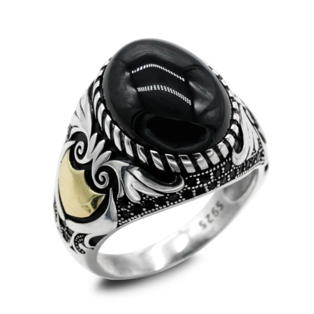 Anillo de plata esterlina 925 para hombre y mujer, con piedra de ágata Natural, alas clásicas de estilo Punk turco, joyería exquisita para hombre y mujer Anillo de plata esterlina 925 para hombre y mujer, con piedra de ágata Natural, alas clásicas de estilo Punk turco, joyería exquisita para hombre y mujer