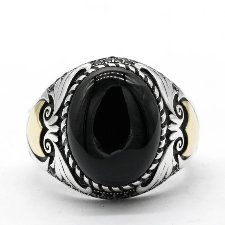 Anillo de plata esterlina 925 para hombre y mujer, con piedra de ágata Natural, alas clásicas de estilo Punk turco, joyería exquisita para hombre y mujer Anillo de plata esterlina 925 para hombre y mujer, con piedra de ágata Natural, alas clásicas de estilo Punk turco, joyería exquisita para hombre y mujer
