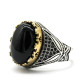 Nuevo Anillo de Plata de Ley 925 para hombres y mujeres con piedra de ágata Natural, diseño de tendencia turco hecho a mano, joyería exquisita Punk - malaquita tienda 36