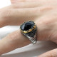 Anillo de Plata de Ley 925 para hombres y mujeres, joyería exquisita hecha a mano con circonita, diseño de moda turca, Punk, para boda, nuevo estilo - malaquita tienda 36