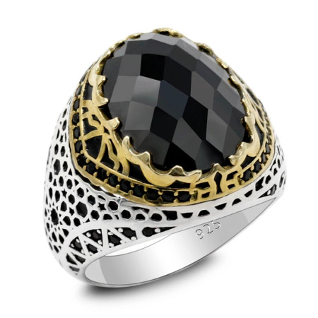 Anillo de Plata de Ley 925, anillo de circonita negra de grado A, hecho A mano, regalo de fiesta, estilo Punk Vintage