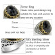 Anillo de Plata de Ley 925, anillo de circonita negra de grado A, hecho A mano, regalo de fiesta, estilo Punk Vintage - malaquita tienda 36
