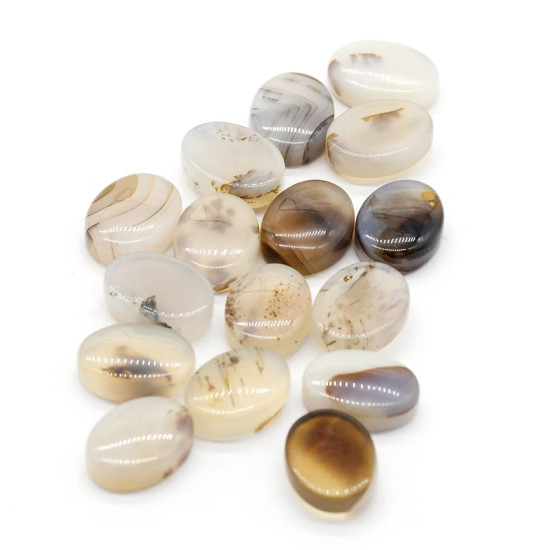 Piedra Natural de ágata del océano, cuentas ovaladas de gran grosor, anillo colgante, pendientes, accesorios de joyería - malaquita tienda 36