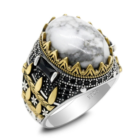 Anillo ovalado de alta calidad para hombre, joyería de plata 925, estilo Punk turco, fiesta de amigos Anillo ovalado de alta calidad para hombre, joyería de plata 925, estilo Punk turco, fiesta de amigos