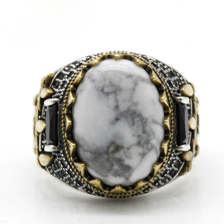 Anillo ovalado de alta calidad para hombre, joyería de plata 925, estilo Punk turco, fiesta de amigos Anillo ovalado de alta calidad para hombre, joyería de plata 925, estilo Punk turco, fiesta de amigos