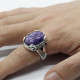 Anillo de Plata de Ley 925 para hombre y mujer, anillo con piedra de dragón púrpura Natural, Plata tailandesa Simple, diseños de joyería turca para hombre y mujer - malaquita tienda 36