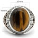 Anillo de Plata de Ley 925 para hombre, anillo clásico de Turquía, Vintage, Ojo de Tigre Natural, Dashi, anillo de plata para hombre con piedra - malaquita tienda 36