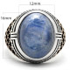 Joyería Türkiye, anillo hecho a mano para hombre, cianita Natural, plata de ley s925, regalo de fiesta, regalo del Día del Padre del Día de San Valentín - malaquita tienda 36