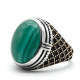 Joyería Türkiye, anillo hecho a mano para hombre, malaquita Natural, anillo de plata de ley s925, regalo de fiesta navideña para hombre - malaquita tienda 36