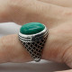 Joyería Türkiye, anillo hecho a mano para hombre, malaquita Natural, anillo de plata de ley s925, regalo de fiesta navideña para hombre - malaquita tienda 36