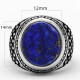 Anillos de plata de ley 925 para hombre, lapislázuli Natural, patrón de conexión prismática, anillos de estilo Punk para hombre, joyería turca - malaquita tienda 36