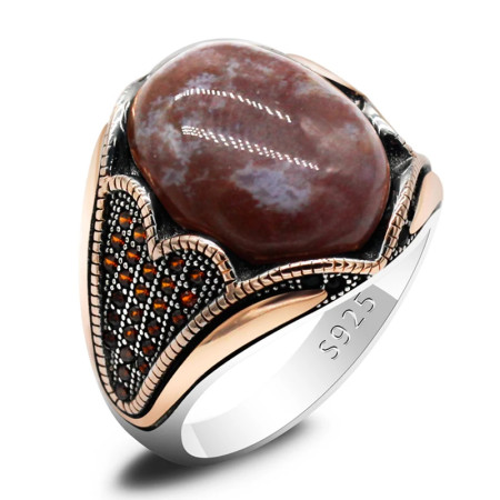 Anillos de plata 925 para hombre y mujer, piedra Natural de ónix indio, joyería de oro rosa, regalo de San Valentín y Navidad, compromiso de boda Anillos de plata 925 para hombre y mujer, piedra Natural de ónix indio, joyería de oro rosa, regalo de San Valentín y Navidad, compromiso de boda
