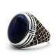 Anillo de plata de ley S925 para hombre, Ojo de Tigre azul Natural, regalo hecho a mano, joyería de vacaciones de estilo Punk tmurkiye - malaquita tienda 36