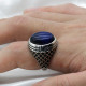 Anillo de plata de ley S925 para hombre, Ojo de Tigre azul Natural, regalo hecho a mano, joyería de vacaciones de estilo Punk tmurkiye - malaquita tienda 36