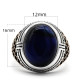 Anillo de plata de ley S925 para hombre, Ojo de Tigre azul Natural, regalo hecho a mano, joyería de vacaciones de estilo Punk tmurkiye - malaquita tienda 36