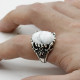 Anillos de plata de ley 925 para hombres y mujeres, joyería de compromiso de boda, turquesa blanca Natural, moda Punk turca - malaquita tienda 36