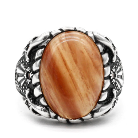 Anillo de Plata de Ley 925 con piedra de cuarzo Natural para hombre, conjunto de joyería para amantes del estilo Punk Vintage, conjunto de anillos, anillo de plata tailandesa para mujer