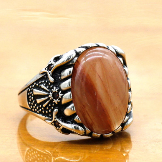 Anillo de Plata de Ley 925 con piedra de cuarzo Natural para hombre, conjunto de joyería para amantes del estilo Punk Vintage, conjunto de anillos, anillo de plata tailandesa para mujer - malaquita tienda 36