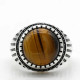 Anillo de plata s925 para hombre, Ojo de Tigre natural, anillo vintage hecho a mano, turco, punk rock, regalo de joyería - malaquita tienda 36