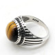 Anillo de plata s925 para hombre, Ojo de Tigre natural, anillo vintage hecho a mano, turco, punk rock, regalo de joyería - malaquita tienda 36