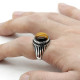 Anillo de plata s925 para hombre, Ojo de Tigre natural, anillo vintage hecho a mano, turco, punk rock, regalo de joyería - malaquita tienda 36