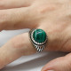 Anillo de plata 925 Vintage de malaquita Natural para hombre, regalo, anillo del Día conmemorativo, anillo de estilo Punk Vintage, conjunto de joyería, anillo para mujer - malaquita tienda 36