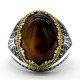 Anillo de plata pura S925 para hombre, regalo de fiesta hecho a mano, piedra de ágata oceánica natural, joyería de lujo hecha a mano - malaquita tienda 36