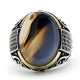 Anillo de plata de ley s925 a la moda, regalo de fiesta de Festival de ágata Natural Vintage Türkiye para hombre, regalo del Día del Padre - malaquita tienda 36