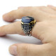 Anillo de plata de ley s925 a la moda, regalo de fiesta de Festival de ágata Natural Vintage Türkiye para hombre, regalo del Día del Padre - malaquita tienda 36