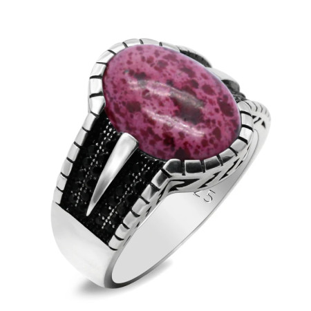 Anillo de plata s925 para hombre, anillo clásico Vintage de Türkiye, anillo de piedra Imperial roja Natural, anillo de joyería para mujer Anillo de plata s925 para hombre, anillo clásico Vintage de Türkiye, anillo de piedra Imperial roja Natural, anillo de joyería para mujer