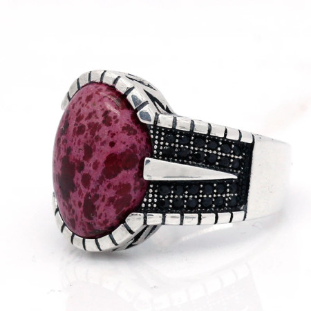 Anillo de plata s925 para hombre, anillo clásico Vintage de Türkiye, anillo de piedra Imperial roja Natural, anillo de joyería para mujer Anillo de plata s925 para hombre, anillo clásico Vintage de Türkiye, anillo de piedra Imperial roja Natural, anillo de joyería para mujer