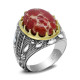 Anillo de Plata de Ley 925 sólida para hombre y mujer, anillo de ágata Natural hecho a mano, anillo de Türkiye, joyería Retro de moda, regalo del Día de San Valentín - malaquita tienda 36
