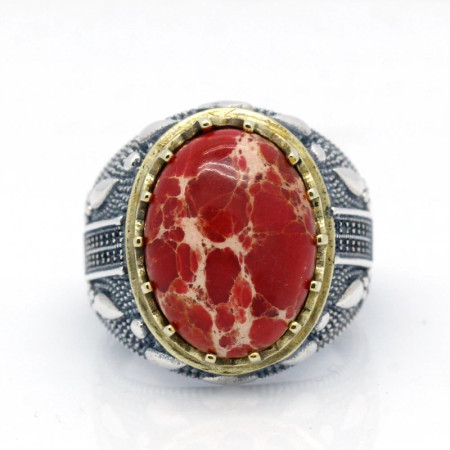 Anillo de Plata de Ley 925 sólida para hombre y mujer, anillo de ágata Natural hecho a mano, anillo de Türkiye, joyería Retro de moda, regalo del Día de San Valentín