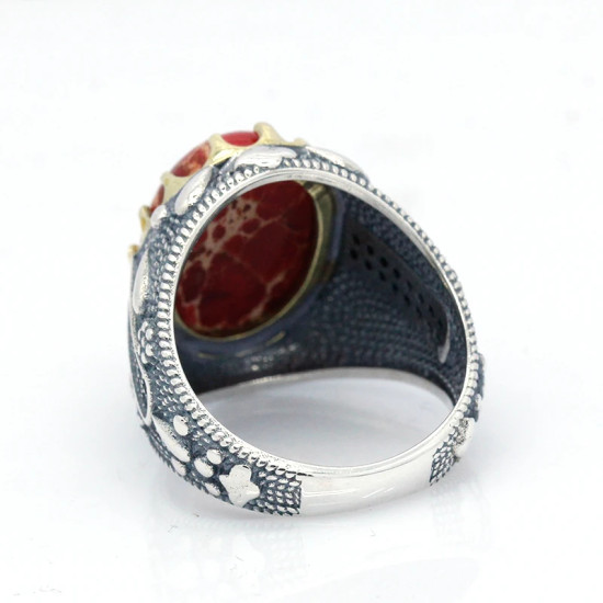 Anillo de Plata de Ley 925 sólida para hombre y mujer, anillo de ágata Natural hecho a mano, anillo de Türkiye, joyería Retro de moda, regalo del Día de San Valentín - malaquita tienda 36
