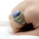 Anillo de Plata de Ley 925 para hombre, joyería turca, anillo de cianita, espinela negra transparente, joyería alta - malaquita tienda 36