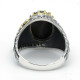 Anillo de Plata de Ley 925 para hombre, joyería turca, ojos, piedra de ágata, espinela negra transparente, joyería alta, gran oferta - malaquita tienda 36