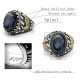 Anillo de Plata de Ley 925 para hombre, joyería turca, ojos, piedra de ágata, espinela negra transparente, joyería alta, gran oferta - malaquita tienda 36