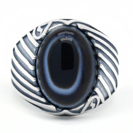 Anillo de plata de ley s925 con piedra de ágata para hombre, conjunto de joyería de moda, anillo de pareja Anillo de plata de ley s925 con piedra de ágata para hombre, conjunto de joyería de moda, anillo de pareja
