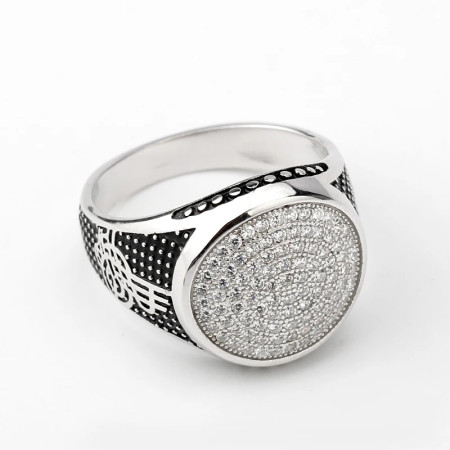 Anillo clásico de Plata de Ley 925 para hombre, anillo de circonita cúbica transparente de rodio, conjunto de joyería exquisita, anillo de pareja de San Valentín