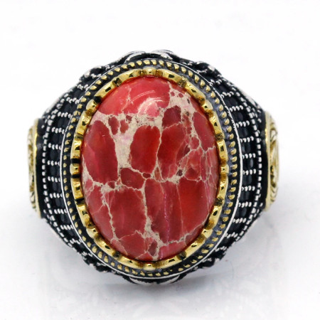 Anillo Vintage para hombre y mujer, de Plata de Ley 925 con diseño de piedra Imperial roja Natural ovalada, conjunto de joyería, anillo de pareja Anillo Vintage para hombre y mujer, de Plata de Ley 925 con diseño de piedra Imperial roja Natural ovalada, conjunto de joyería, anillo de pareja