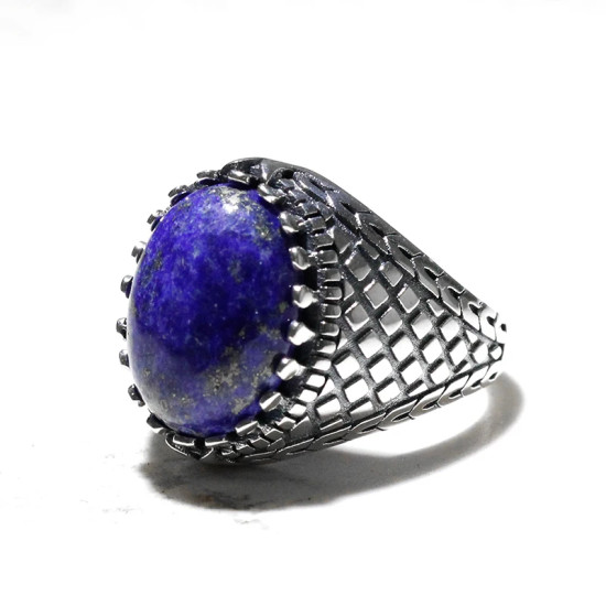 Tgürkiye-Anillo de Plata de Ley 925 con piedra turquesa Natural para hombre y mujer, sortija Vintage, regalo para pareja - malaquita tienda 36